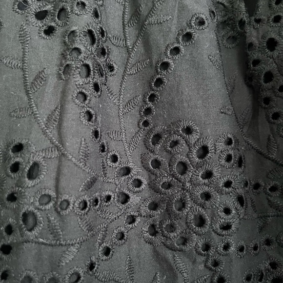 Chico's black midi dress tiered ruffle eyelet Size 2 / US 12 NWT - Picture 5 of 7